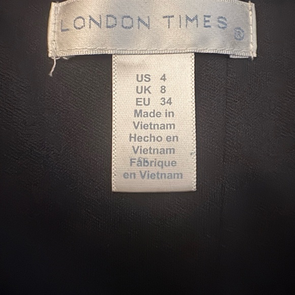 London Times Flowy Floral Black and Pink Dress - Picture 7 of 8